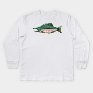 Pacific Salmon - Pink Salmon Kids Long Sleeve T-Shirt